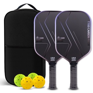 ชุดไม้พาย 2 ชิ้น ได้รับการรับรองจาก USAPA ผลิตจากคาร์บอนไฟเบอร์ T700 สำหรับเล่นพิคเคิลบอล |   แกนรังผึ้งขนาด 16 มม. |   ไม้พาย 2 อัน + ลูกบอล <span class=keywords><strong>4</strong></span> ลูก + กระเป๋าหิ้ว - Product Image 1