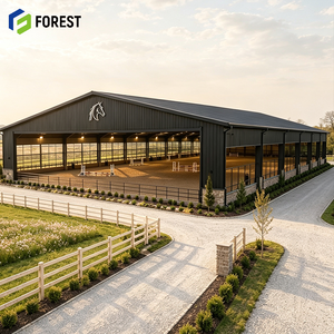 Structure de centre équestre en acier galvanisé à haute capacité de charge, avec un grand espace au sol et un toit, pour centre sportif d'équitation - Product Image 1