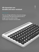 Harga Murah 78 tombol Mini portabel, Keyboard BT nirkabel Mode ganda Ultra tipis dapat diisi ulang dengan Slot untuk Tablet dan ponsel