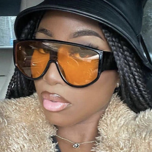 Popular Conjoined <b>Large</b> <b>Frame</b> Sunglasses Fashionable Retro High End Sunglasses Uv Resistant - Product Image 2