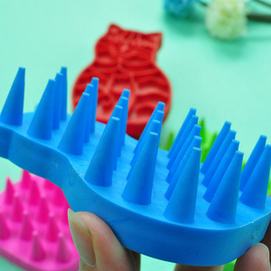 <b>Pet</b> Silicone Massage Brush Cat Dog Shape Rubber Grooming Tool For <b>Bath</b> <b>Cleaning</b> - Product Image 3