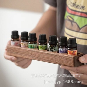 Wooden Essential Oil Storage Rack <b>Desktop</b> 12 Holes Cosmetic Organizer For Perfume Lipstick Sample Display - Product Image 4