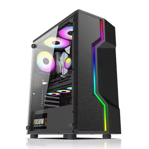 Hoge Kwaliteit Atx Gaming Computerhoesjes & Torens Kast Gaming Pc Case Gaming Met Rgb Fans Computer Behuizing Desktop Hoesjes