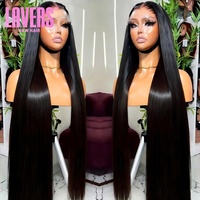 Perruque Lace Front en Cheveux Humains 13x5 Lisse Densité 200% Brésilienne Vierge Pré-Pluckée Sans Colle Dentelle Transparente Ligne de Cheveux Naturelle