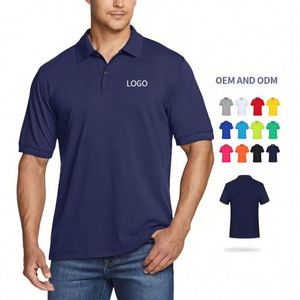 Design High Quality Low OEM MOQ Custom Print Solid Color Plus Size Men's Polo Shirts Polo Shirts for Men Cotton - Product Image 1