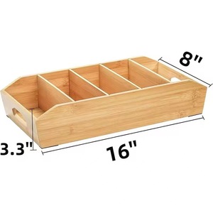 Wooden Compartmentalized <b>Storage</b> Box 4-7 Compartments Rectangle Portable Food Kitchenware <b>Tray</b> - Product Image 4