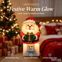 Veilleuse LED Père Noël Joyeux Noël, éclairage décoratif à brancher, décoration de maison pour les fêtes, lumière douce et chaude, idée cadeau, lampe de table