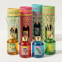 Diffuseur de parfum d'ambiance en verre rond à épaule inclinée, 100 ml, avec revêtement par pulvérisation, pour la maison, OEM