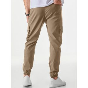 FOXA Mens Cargo Pants Lightweight Elastic Waist Drawstring Tapered Fit With Pockets Casual Wear - Product Image 2