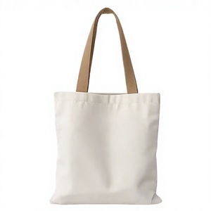 Custom Canvas Tote <b>Bag</b> <b>Medium</b> <b>Size</b> Letter Print Shopping <b>Bag</b> Daily Use Shoulder Handle Beige Black Color Cotton <b>bags</b> - Product Image 2