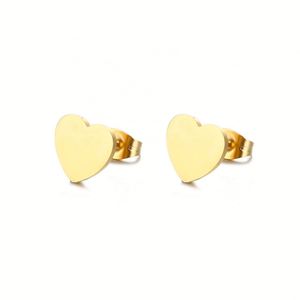 316L Stainless Steel Screw <b>Back</b> Heart Stud <b>Earring</b> for Women Man Hollow Flower Gold and Silver Color Lover's Engagement Jewelry - Product Image 3