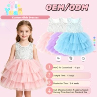 Robe tutu personnalisée pour fille Yiwuyiyuan, haut à paillettes sans manches, robe en tulle à étages, robe de fête pour enfants de 3 à 8 ans