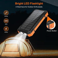 Chargeur solaire essentiel pour l'extérieur 30000mAh, charge rapide sans fil, 4 câbles intégrés, double faisceau lumineux LED pour la randonnée et le camping