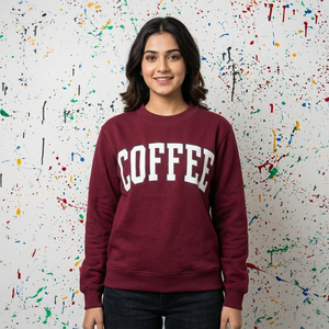 Sweat-shirt à capuche marron café avec broderie appliquée blanche, polaire d'hiver, séchage rapide, respirant, avec poche, URBAN PRODUCTIONS - Product Image 1