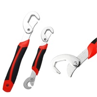 Clé à molette multifonction à double mâchoire réglable de 8 pouces et 11 pouces, à cliquet, autobloquante, 6-22 mm, rouge-noir, outil universel