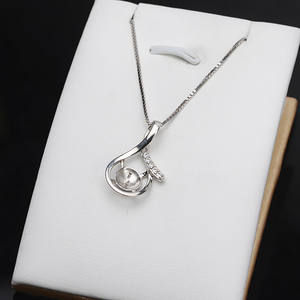 Colgante de Plata S925 con Incrustaciones de Perlas de 9-10 mm, Collar Moderno para Mujer, Joyería Personalizada DIY con Soporte Vacío - Product Image 2