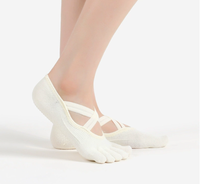 Chaussettes de yoga croisées antidérapantes à 5 orteils pour chaussettes Pilates à cinq orteils à la mode pour femmes professionnelles Ultimate Grip