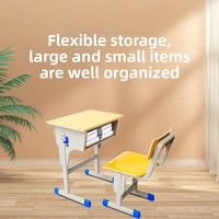 Ensemble bureau et chaise pour étudiant avec dossier ondulé, réglable en hauteur, vert, pour salle de classe, table d'étude ergonomique avec boîte à livres