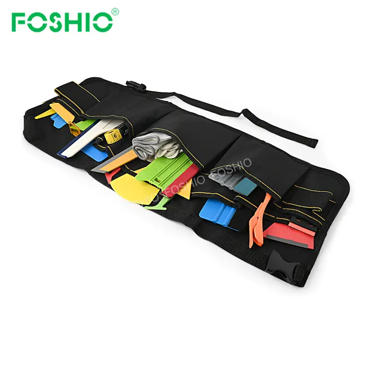 Foshio 사용자 정의 로고 다기능 차량 비닐 랩 도구 허리 도구 벨트 600D Hoxford
