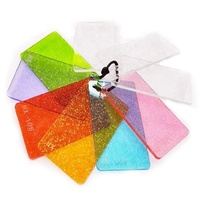 Feuilles d'acrylique PMMA irisées dorées personnalisées, surface brillante, haute dureté de surface, épaisse, découpée au laser, paillettes, design d'intérieur