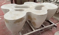 LANDIVIEW Nouveau design Mobilier de salon de luxe en marbre naturel de faible hauteur Tables basses en marbre blanc de carrare faites à la main