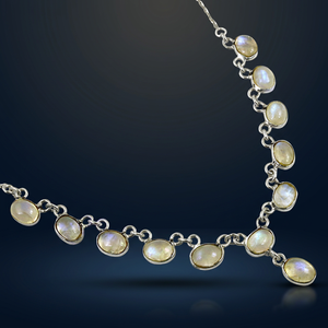 Top Classic <b>Rainbow</b> Moonstone Wholesale 925 Sterling Silver Gold Plated Handmade Necklace for Wedding & Party - Product Image 2