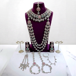 Elegant High Quality Gold Plated Bridal Engagement Wedding Anniversary Party Gift Ethnic Fashion Rhodium Plated Jewelry <b>Set</b> <b>Sets</b> - Product Image 1