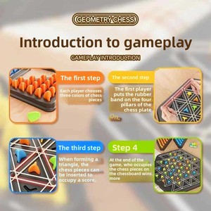 Juego de mesa familiar interactivo Cadena Geometría Triángulo Ajedrez Rompecabezas Banda de goma Disco Juguetes de plástico para niños para desarrollar el pensamiento - Product Image 5