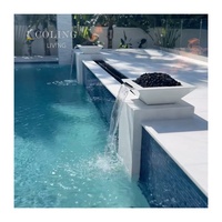 COLB002 Brasero à eau au propane/gaz naturel, foyer de piscine, cascade de feu, fonction de feu durable en ciment, autoportant, portable