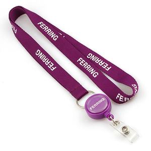 Longe personnalisée bon marché de sérigraphie en gros avec bobine d'insigne - Product Image 1