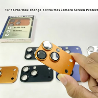 Protection d'objectif d'appareil photo pour iPhone 14/15/16 Pro, transformable en 17 Pro/17 Pro Max, avec anneau de protection en alliage et capuchon de protection d'objectif