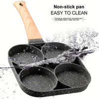 Cuisine Blanc Must! Les poêles à omelette en pierre médicale à 4 trous Novice peuvent également devenir un chef en quelques secondes!