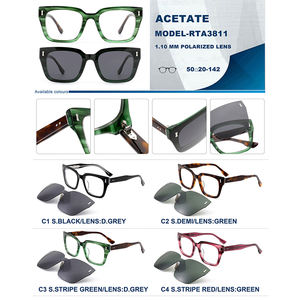 2025 yeni el yapımı saf asetat optik yüksek kaliteli gözlük çerçeveleri güneş gözlüğü takım 2 1 manyetik TAC klip güneş gözlüğü - Product Image 6