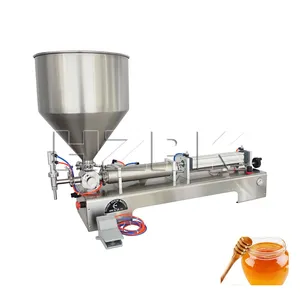 Ex工場Price Horizontal Pneumatic Small 100-5000ミリリットルSingle Head Pedal Paste Filling Machine For Honey、Cosmetics