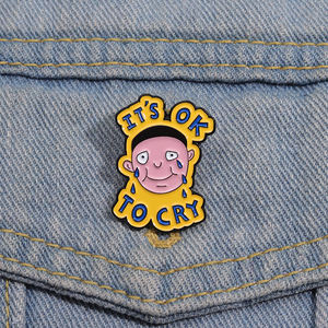 Il est <span class=keywords><strong>OK</strong></span> de pleurer broche émail broches dessin animé personnalisé triste garçon métal broche décoratif sac à dos revers Badge <span class=keywords><strong>Anime</strong></span> bijoux accessoires - Product Image 2