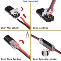Connecteur de câble électrique automobile étanche à 2 broches avec bornes à clipser