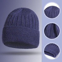 Gorro de Punto Unisex de Color Sólido, Lana Acrílica de Alta Calidad, Transpirable, Impermeable, Cálido, Informal, para Invierno, Viajes, Adultos