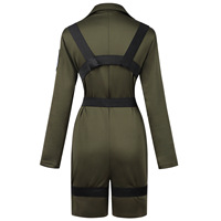 Nouvelle combinaison de pilote transfrontalière pour adulte, uniforme vert, combinaison de cosplay pour Halloween, performance scénique, unisexe, polyester, manches longues