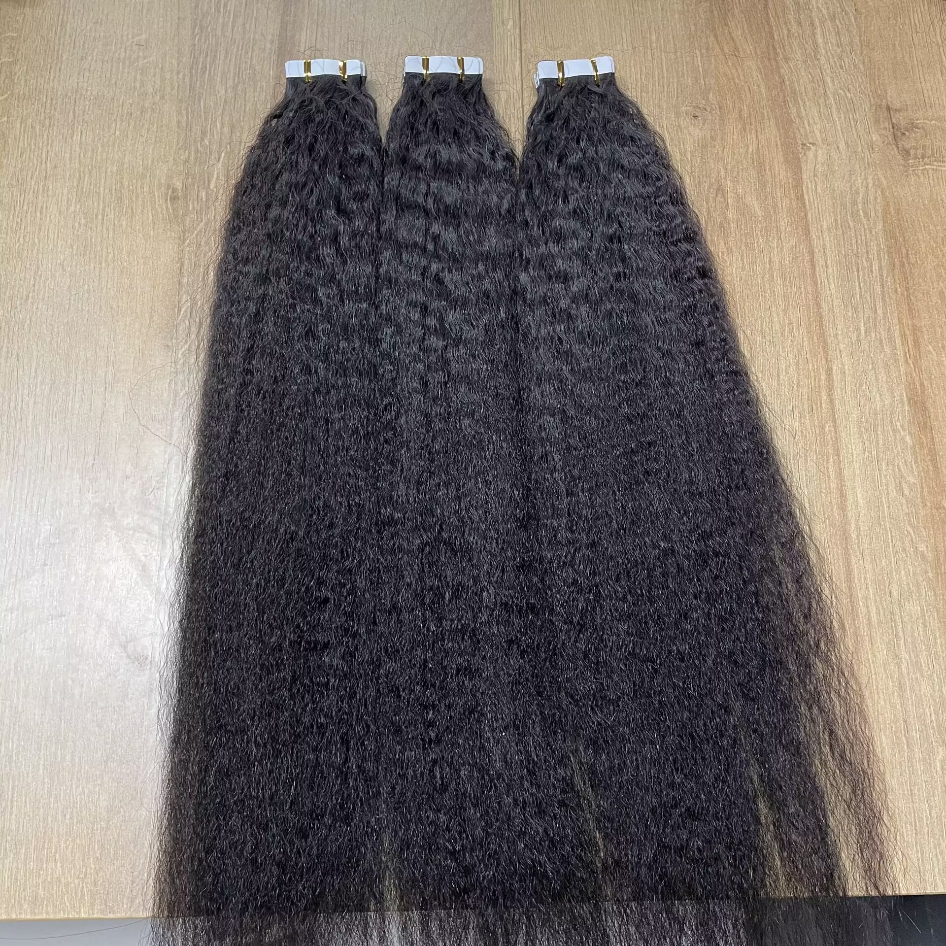 1 paquete de extensiones adhesivas Kinky Straight de 50 gramos
