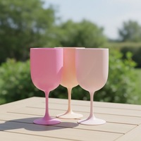 Gobelets en plastique personnalisés pour fêtes et mariages, flûtes à vin rouge en plastique 16oz multicolores, gobelet à vin en plastique couleur cuivre