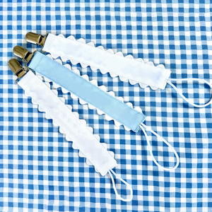 Neugeborenen-Monogramm-Schnullerclips aus Polyester mit Ripsband für Mädchen und Jungen, Geschenke zur Babyparty und Geburtstag - Product Image 1