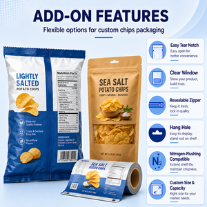 Bolsa de Embalaje de Plástico Termosellable con Impresión Personalizada para Aperitivos, Papas Fritas, Verduras, Pollo, Papas a la Francesa, Bolsa para Alimentos Congelados - Product Image 3