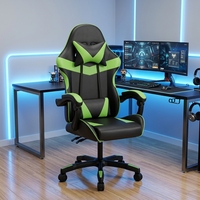 Chaise de jeu moderne rotative en nylon avec haut-parleur Bluetooth, tige pneumatique réglable, siège élégant, repose-pieds en option