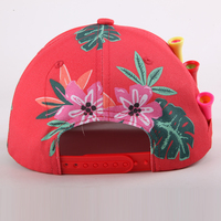 Casquette de baseball vintage à calotte haute, imprimé floral tropical, visière incurvée, 5 panneaux, logo personnalisé, structurée, vente en gros