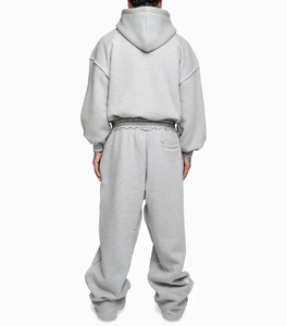High Quality Custom Cotton Heavyweight Tracksuit <b>Oversized</b> Men's Jogger Set Printed <b>Sweatpants</b> and Hoodie set - Product Image 2
