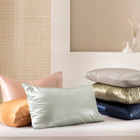 Taie d'oreiller en satin personnalisée pour les cheveux et la peau, gris foncé, en soie, avec fermeture à rabat