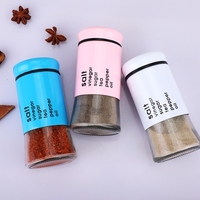 Ensemble de bouteilles en verre transparentes rondes vides de 5 oz (150 ml) pour assaisonnement, sel, poivre, poudre, barbecue, avec couvercle à saupoudrage intégré