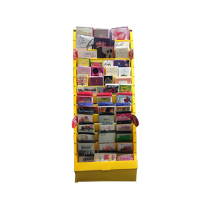Conception gratuite Présentoir de magasin en carton de couleur personnalisée pour la papeterie Présentoir de sol pour cartes postales et cartes perforées - Product Image 4