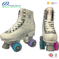 Chaussures de patinage à roulettes en PU blanc personnalisable pour enfants avec lumières clignotantes Patins à roulettes quadruple