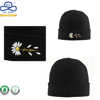 Gorro de Punto con Puño, Logotipo Bordado Personalizado, Gorro de Invierno Cálido de Acrílico, Gorro de Esquí Unisex para Exteriores